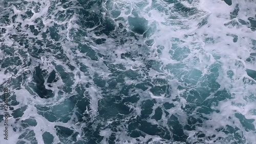 foamy azure ocean waves and currents