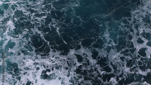 foamy azure ocean waves and currents