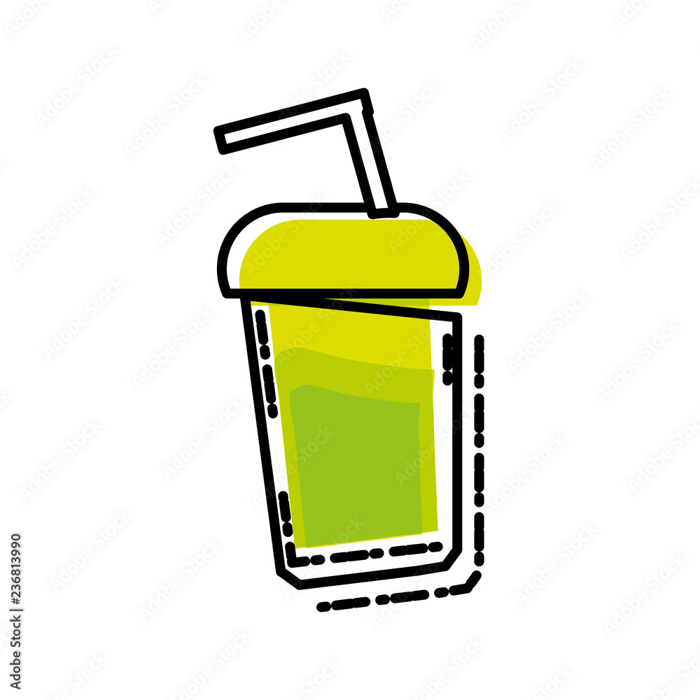 Fototapeta premium bottle beverage with straw isolated icon