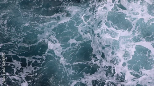foamy azure ocean waves and currents