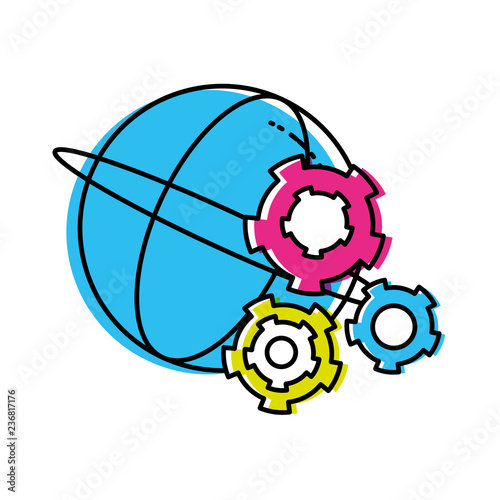 sphere browser with gears pinion