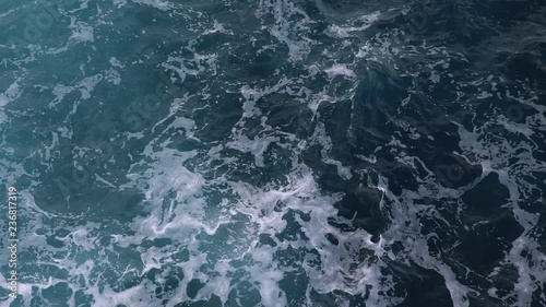 foamy azure ocean waves and currents