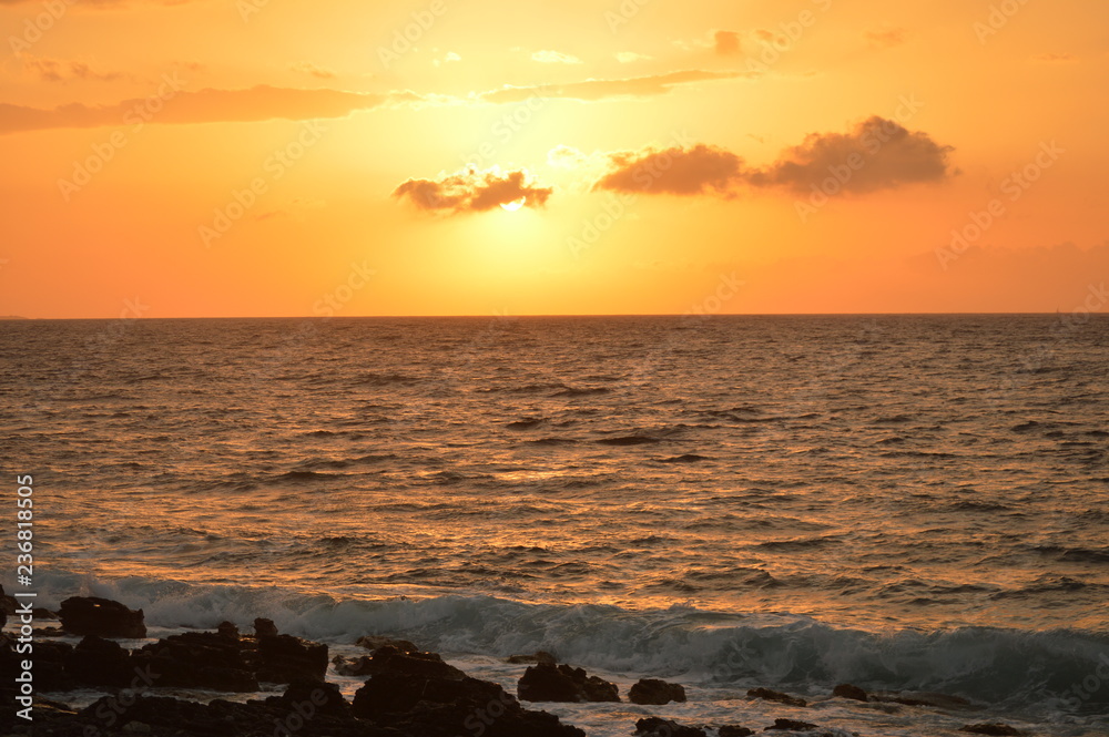 Naklejka premium sunset kreta