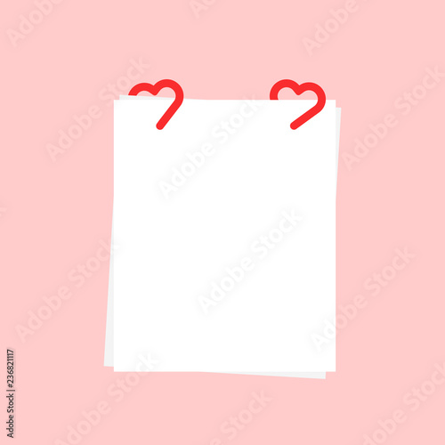 white sheet with paper clip like heart