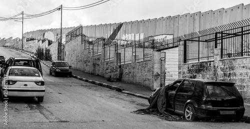 Fence on the border between Israel and Palestine in Bethlehem photo