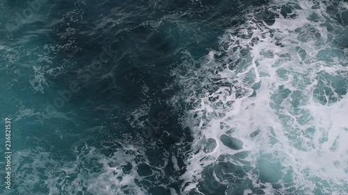 foamy azure ocean waves and currents