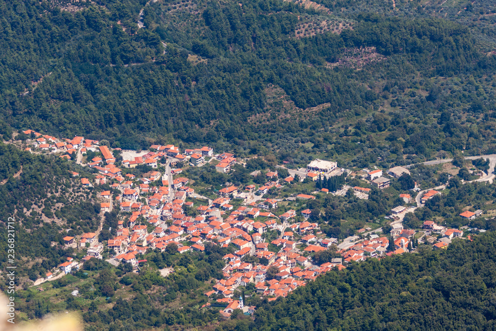 View of the village from the mountains of thassos
