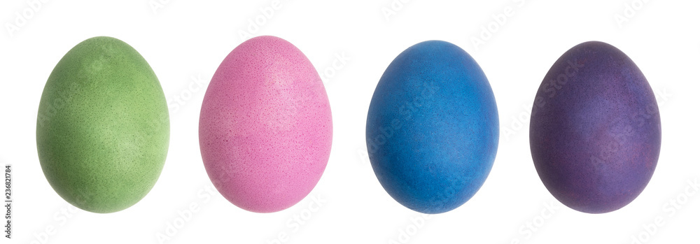 colorful easter eggs isolated on white background