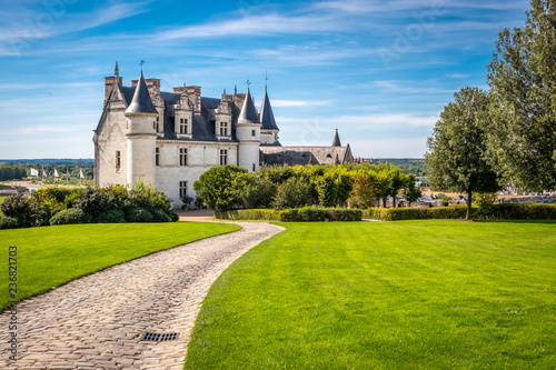 Chateau Amboise with renaissance garden on the foreground. Loire valley, France. photo