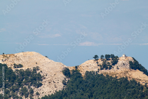 View of the church from the mountains of thassos