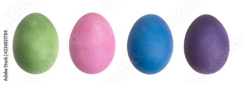 Obraz na płótnie colorful easter eggs isolated on white background w salonie