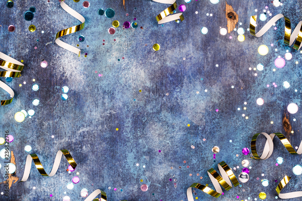 Carnival background with confetti - obrazy, fototapety, plakaty 