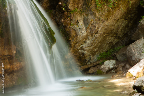 Fototapeta Naklejka Na Ścianę i Meble -  Beautiful waterfall Jur-Jur in the Crimea, spring landscape.