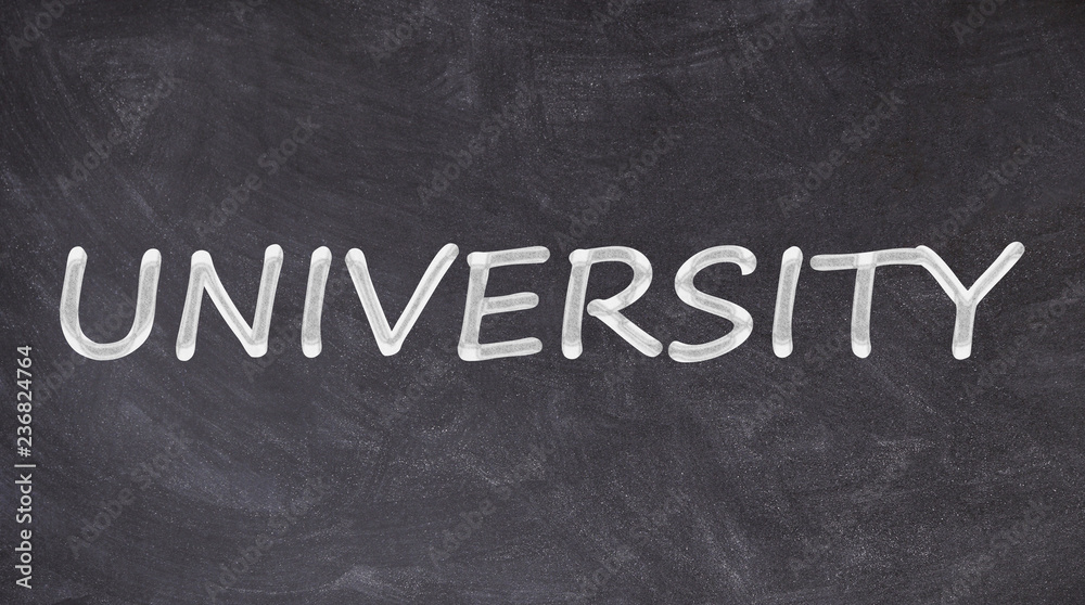 Obraz premium University written on blackboard