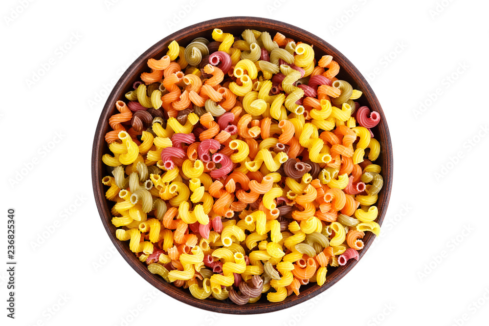   raw pasta multicolored
