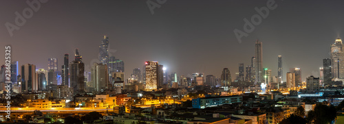 Paranoma View of Bangkok Expressway in the Night 