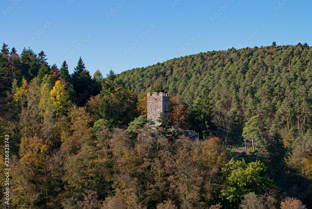 Ruine der Burg Erfenstein, Estahal, Rheinland-Pfalz, Deutschland 