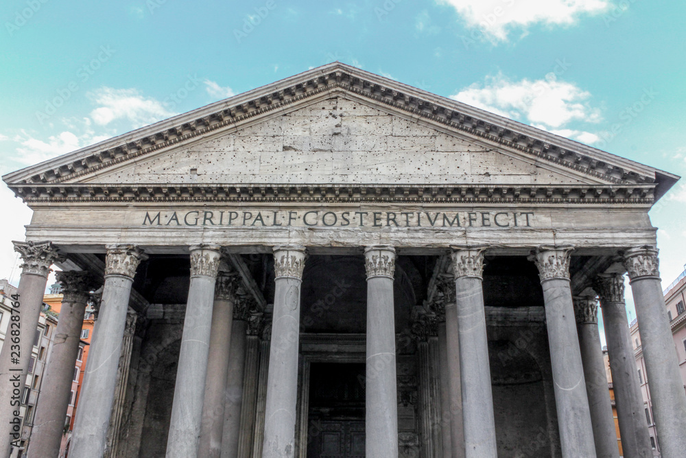 Facade of the Pantheon of Agrippa in Rome