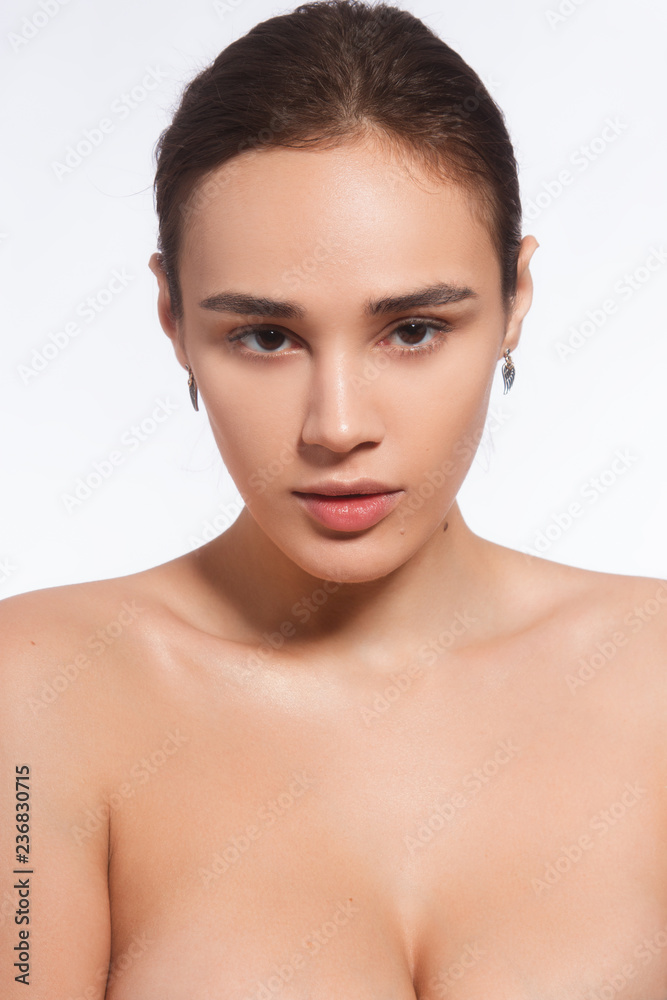Beautiful brunette woman closeup Beautiful brunette woman closeup