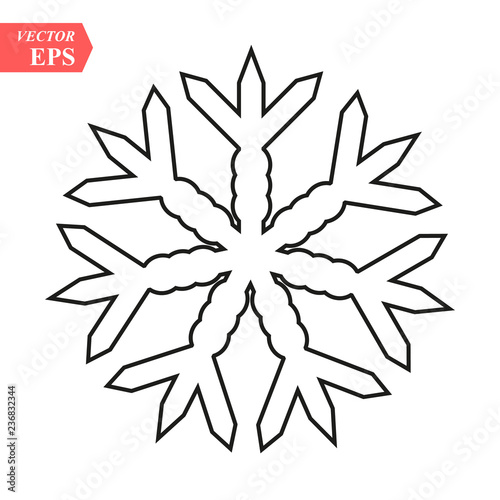 Snowflake icon or logo. Christmas and winter theme symbol. Vector and illustration.