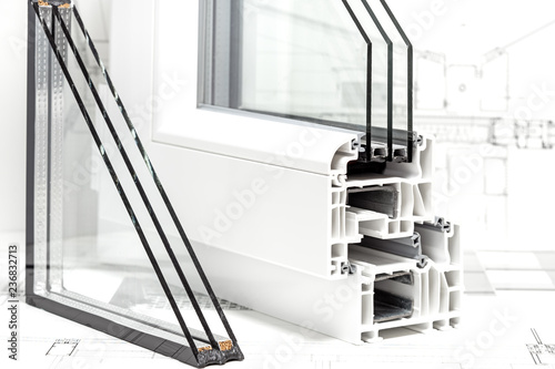 Foto pvc windows cross section triple glazing