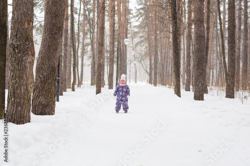 Family and nature concept - Beautiful little girl playng in the park