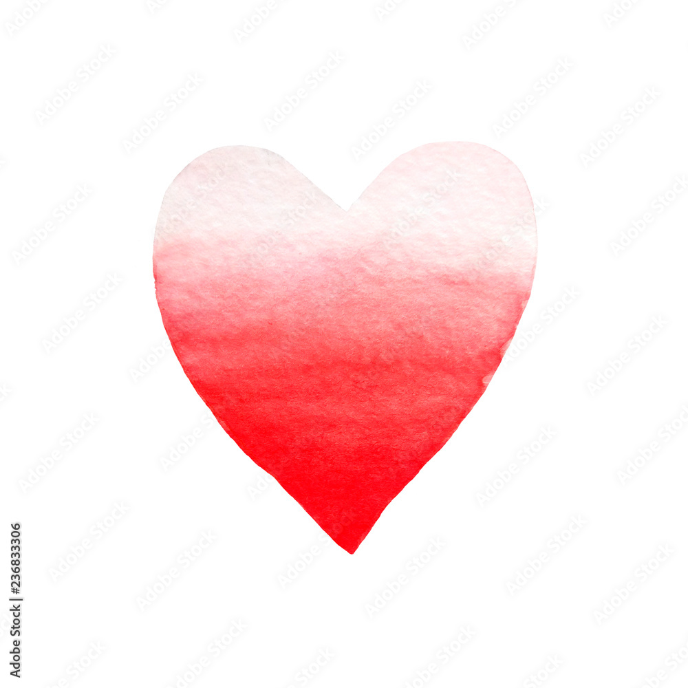 Heart watercolor illustration postcard valentine congratulation invitation