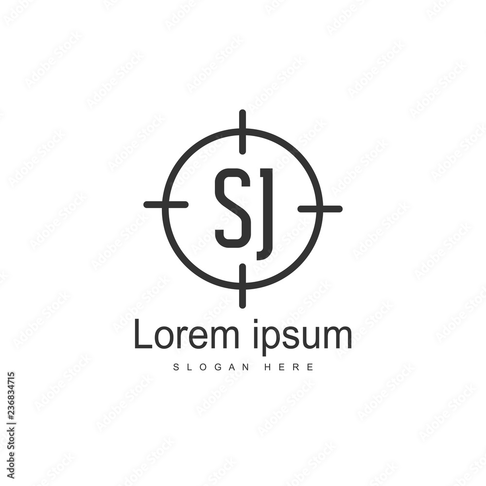Initial letter SJ Logo template design. minimal letter logo Initial letter SJ Logo template design. minimal letter logo
