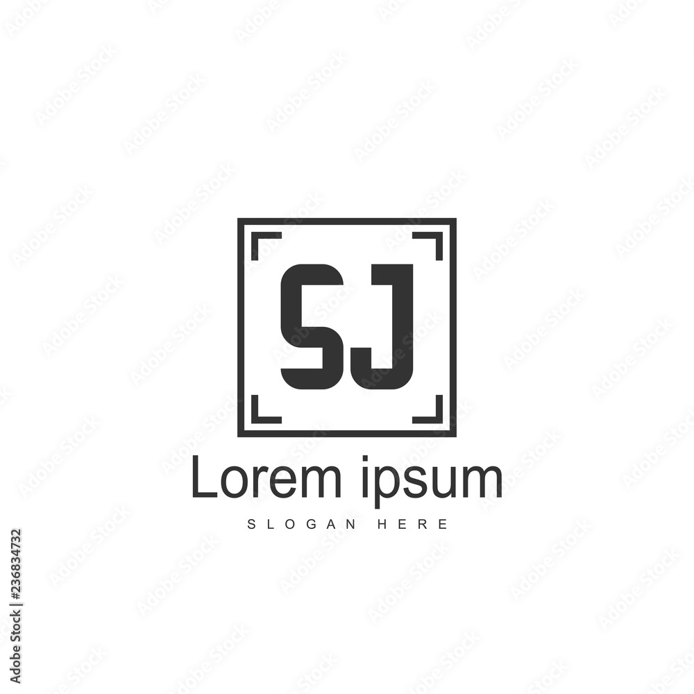 Initial letter SJ Logo template design. minimal letter logo Initial letter SJ Logo template design. minimal letter logo