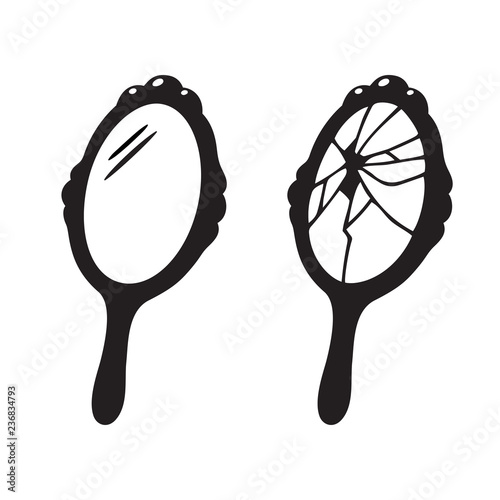 Hand mirror broken