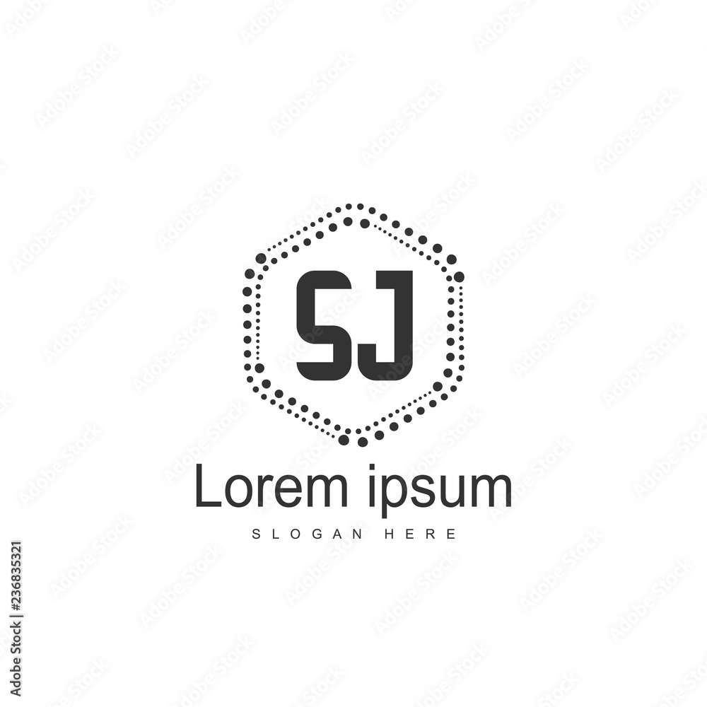 Initial letter SJ Logo template design. minimal letter logo Initial letter SJ Logo template design. minimal letter logo