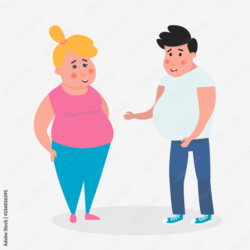 Young couple together. Happy leisure. Vector illustration
