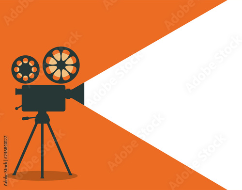 Retro cinema projector vector illustration