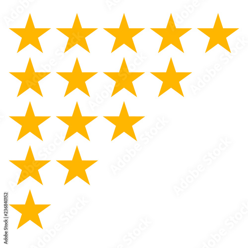 Five stars rating golden isolated icon. Vector illustration