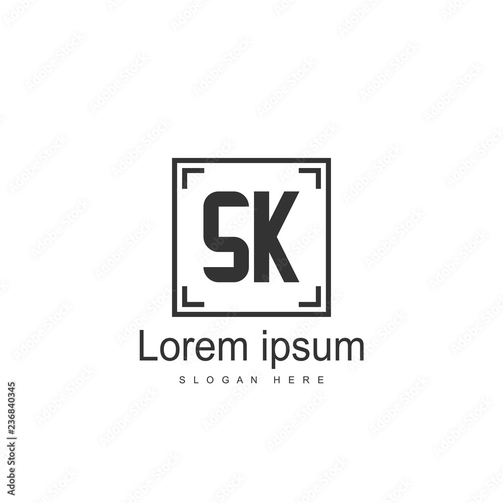 Initial letter SK Logo template design. minimal letter logo Initial letter SK Logo template design. minimal letter logo