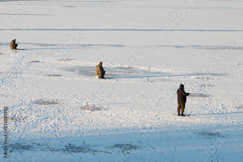 Winter fishing on the first ice