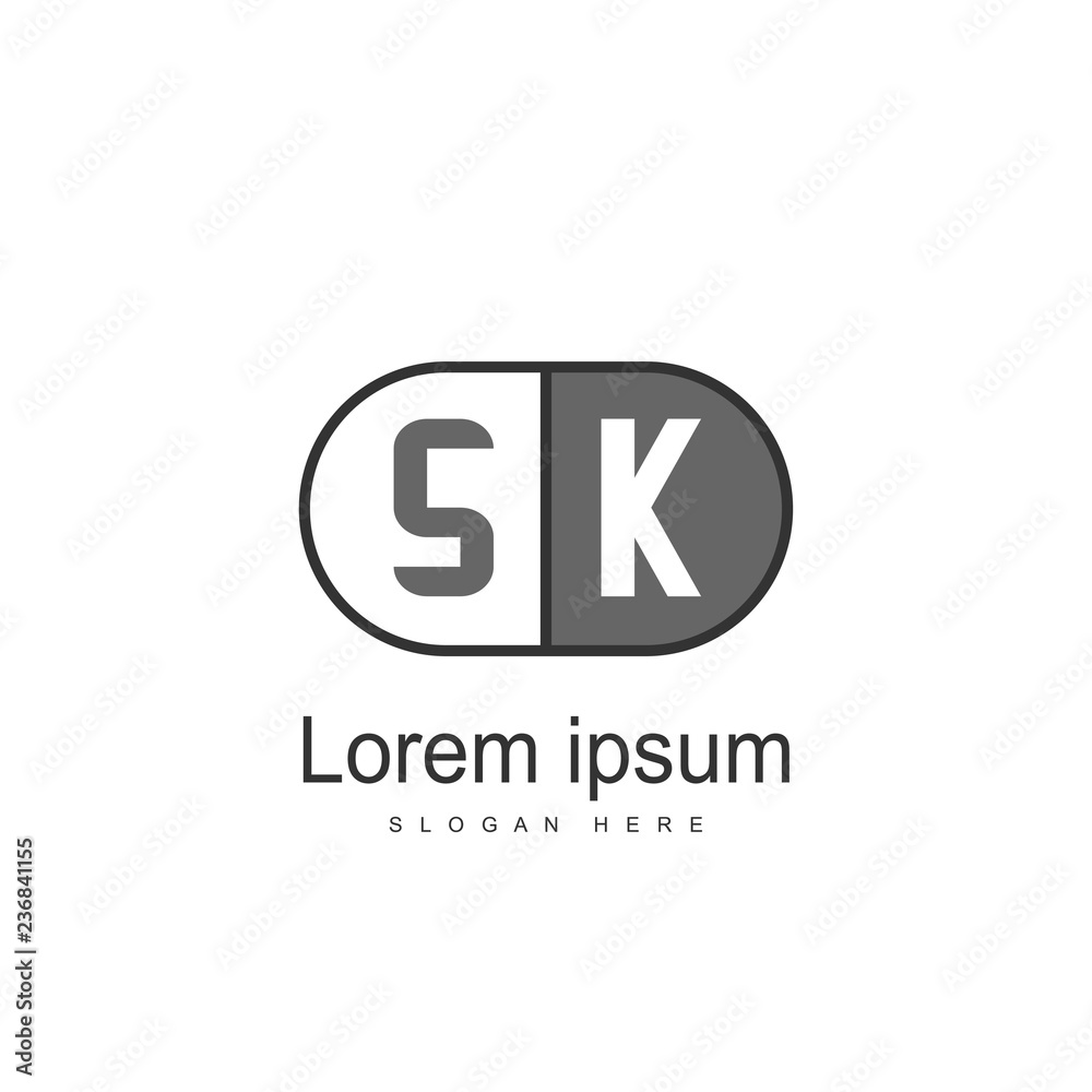 Initial letter SK Logo template design. minimal letter logo Initial letter SK Logo template design. minimal letter logo