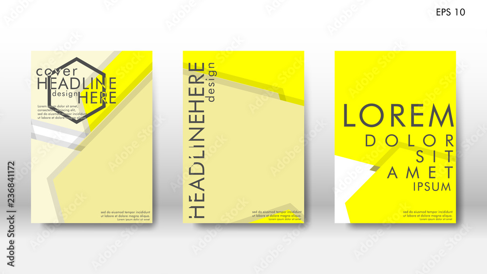 Plakat Abstract cover with hexagon elements. book design concept. Futuristic business layout. Digital poster template.