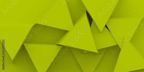 Yellow triangular abstract background 3d rendering