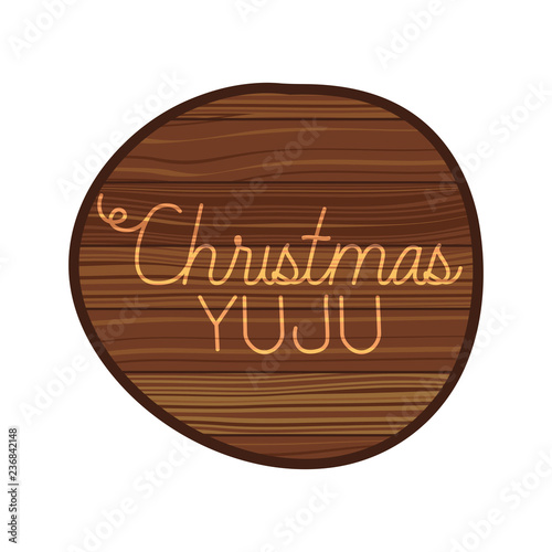 circle on wooden with christmas message