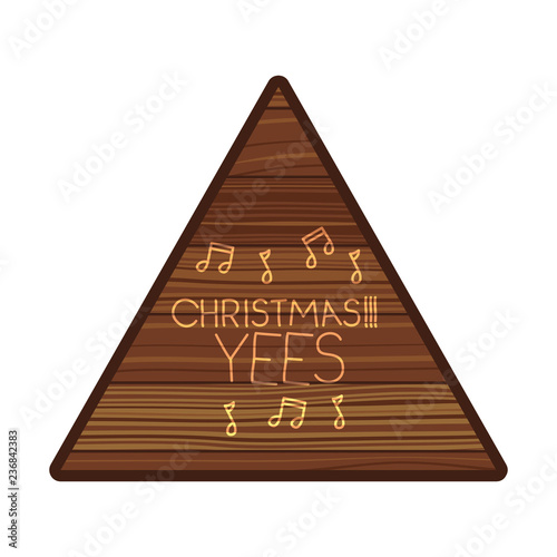 triangle on wooden with christmas message