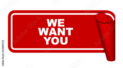red vector banner we want you