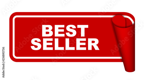 red vector banner best seller