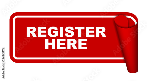 red vector banner register here