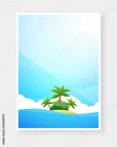 Tropical beach poster with ...