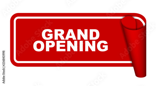red vector banner grand opening