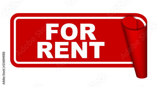 red vector banner for rent
