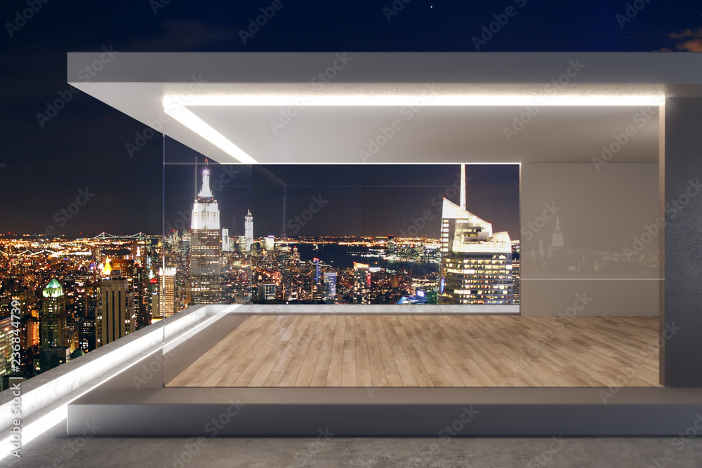 Expensive rooftop with NY view - obrazy, fototapety, plakaty 