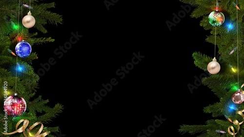 Festive Christmas frame with alpha channel to create a fabulous and magical atmosphere. looped
