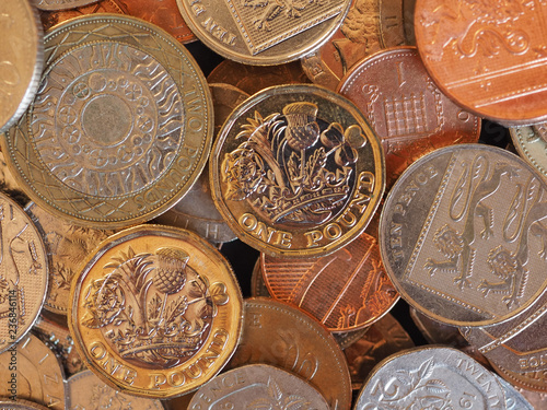 Pound coins, United Kingdom background photo